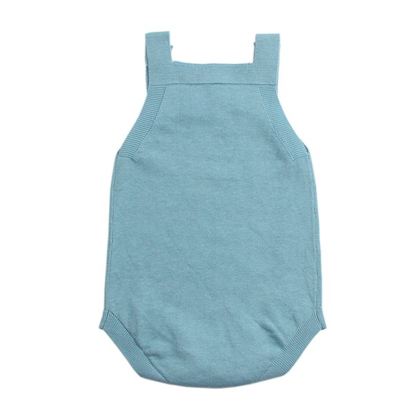 Light Blue Star Pattern Knitted Infant Romper Baby Wear