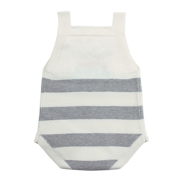 White Rainbow Pattern Knit Baby Onesies