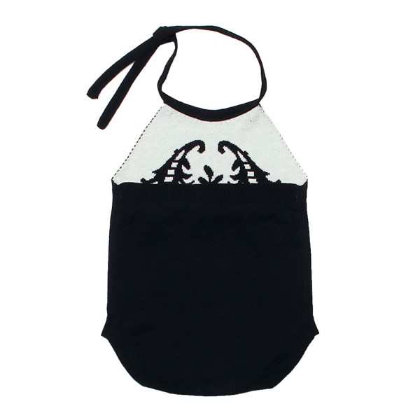 Black Childish Flower Knit Hater Infant Bodysuit