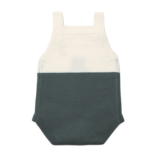 Grey Cat Under the Moon Cotton Knit Infant Bodysuit