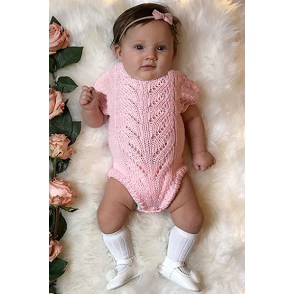 Pink Vintage Knit Short Sleeve Toddler Onesies