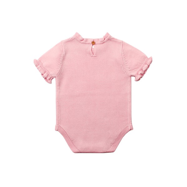 Pink Vintage Knit Short Sleeve Toddler Onesies