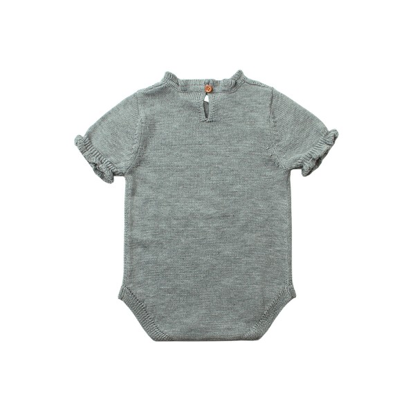 Grey Vintage Knit Short Sleeve Toddler Onesies