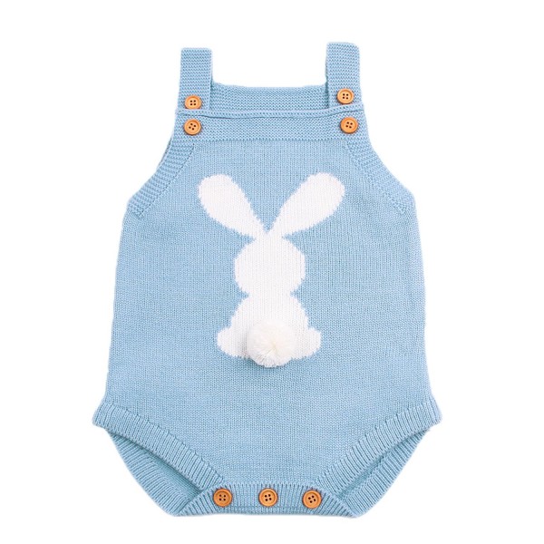 Cute Bunny Knitted Sapphire Newborn Romper