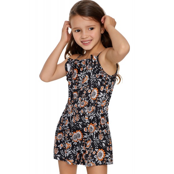 Black Girls Sleeveless Romper