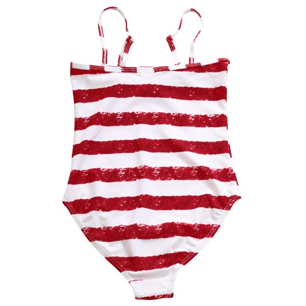 Flag Striped Star Tassel Little Girl Swimsuit