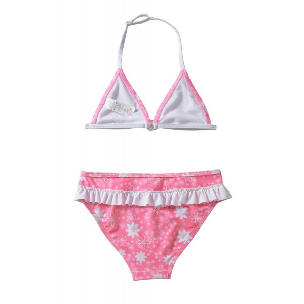 Pink Floral Halter Bathing Suit for Girls