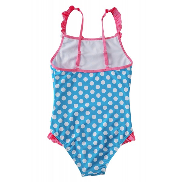 Blue White Polka Dot One Piece Swimsuit for Kids