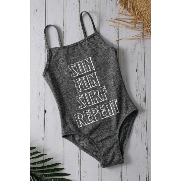 SUN FUN SURF REPEAT Girls One-piece Swimsuit