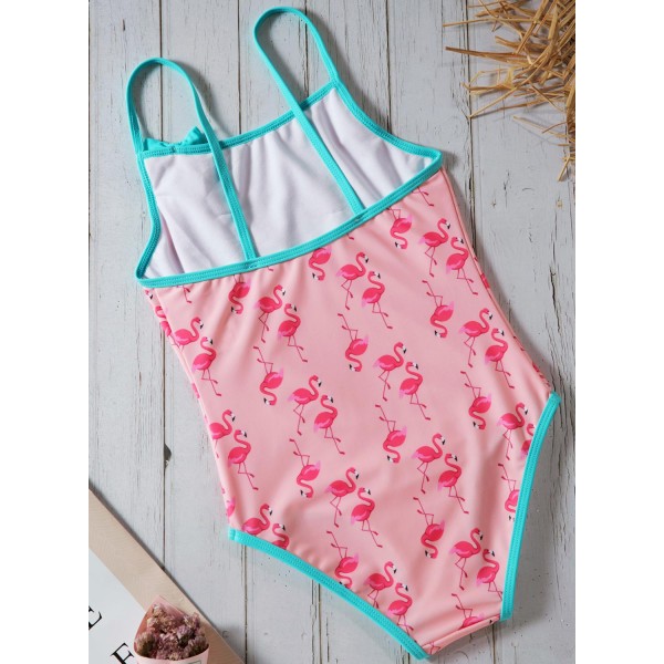 Toddler Girls Flamingo Print One-piece Swimwear