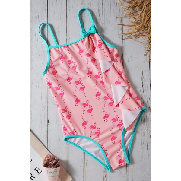 Toddler Girls Flamingo Print One-piece Swimwear