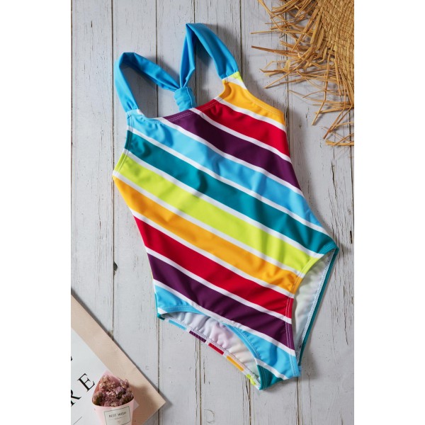 Baby Girls Multi Stripe One Piece Swimsuit