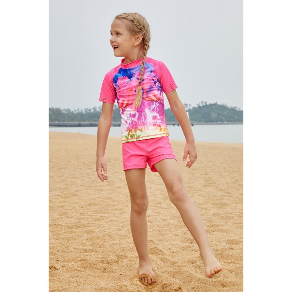 Girls Beach Day Comfortable Shirt and Short Set