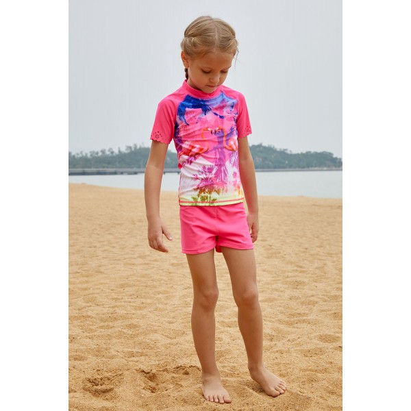Girls Beach Day Comfortable Shirt and Short Set