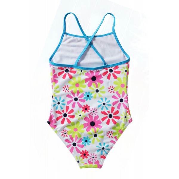 Little Girls Cross-Back Sunflower One Piece Swimsuit