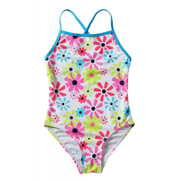 Little Girls Cross-Back Sunflower One Piece Swimsuit