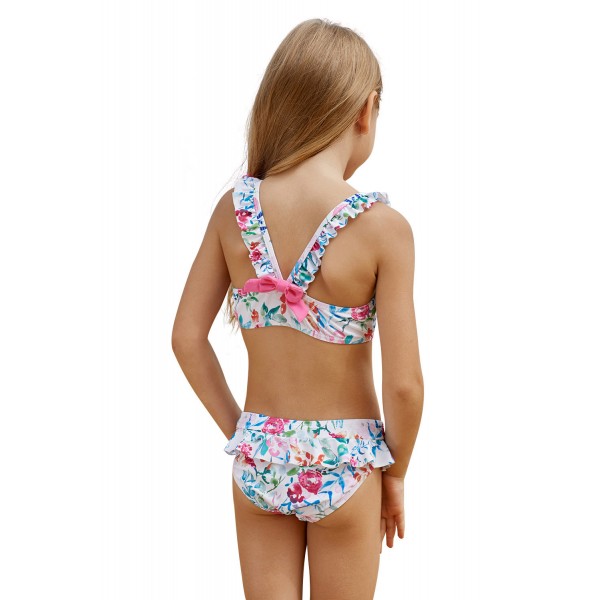 Cute Frill Printed Little Girls Bikini