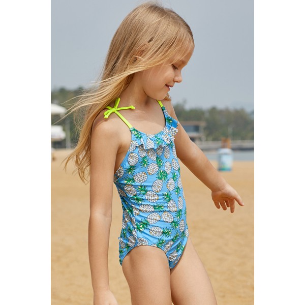 Pineapple Print Little Girls One-piece Swimsuit