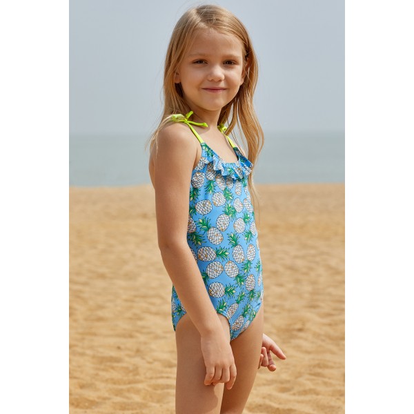 Pineapple Print Little Girls One-piece Swimsuit