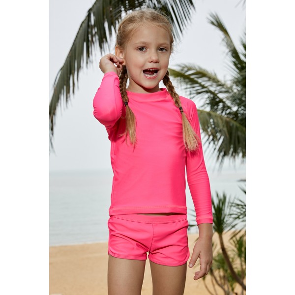 Rosy Long Sleeve Rash Guard for Little Girls