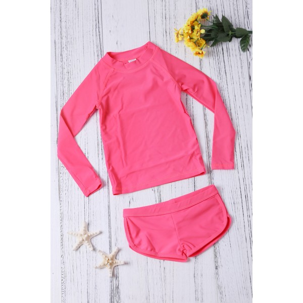 Rosy Long Sleeve Rash Guard for Little Girls
