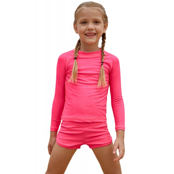 Rosy Long Sleeve Rash Guard for Little Girls