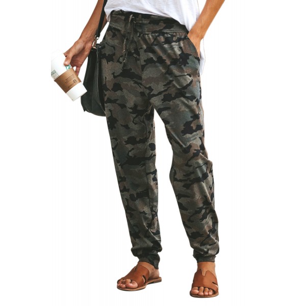 Gray Under The Radar Pocketed Camo Joggers