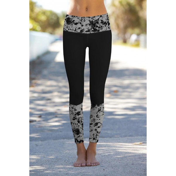 Black Mercury Printed Details Leggings Yoga Pants