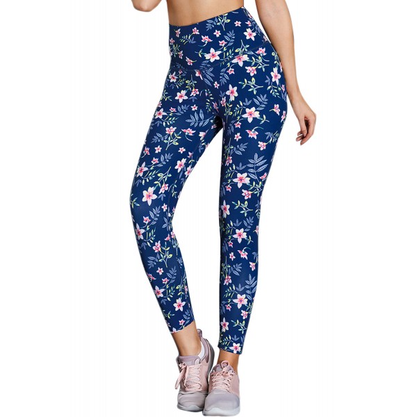 High Waist Floral Print Compression Womens Leggings