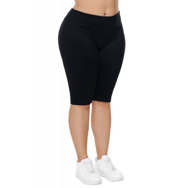 Black Knee Length Plus Size Sports Pants