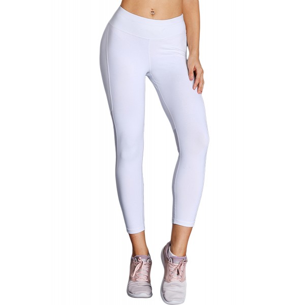 White High-Rise Mesh Patchwork Gym Sport Yoga Leggings