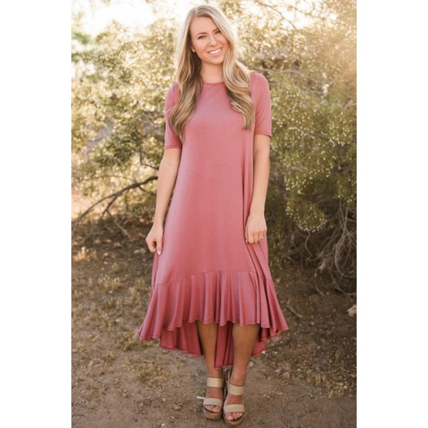Taro Flowy Ruffles Short Sleeve Casual Dress