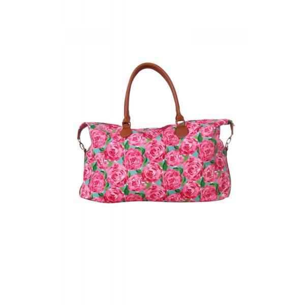 Red Floral Print Weekender Bag