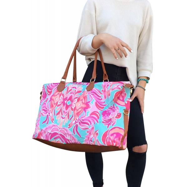 Rose Floral Print Weekender Bag