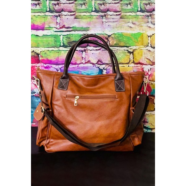 Vintage Large Capacity Faux Leather Tote Bag