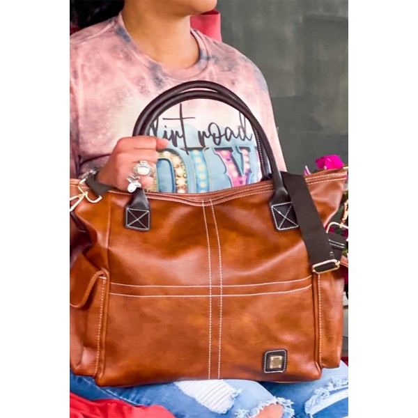 Vintage Large Capacity Faux Leather Tote Bag