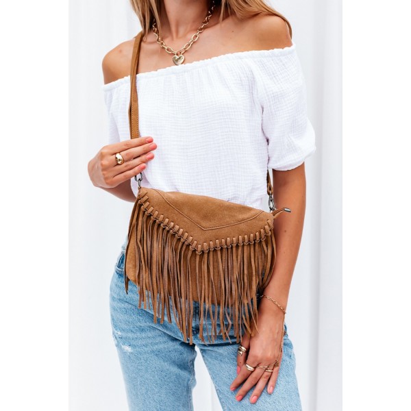 Brown Tassel Envelope Crossbody Bag