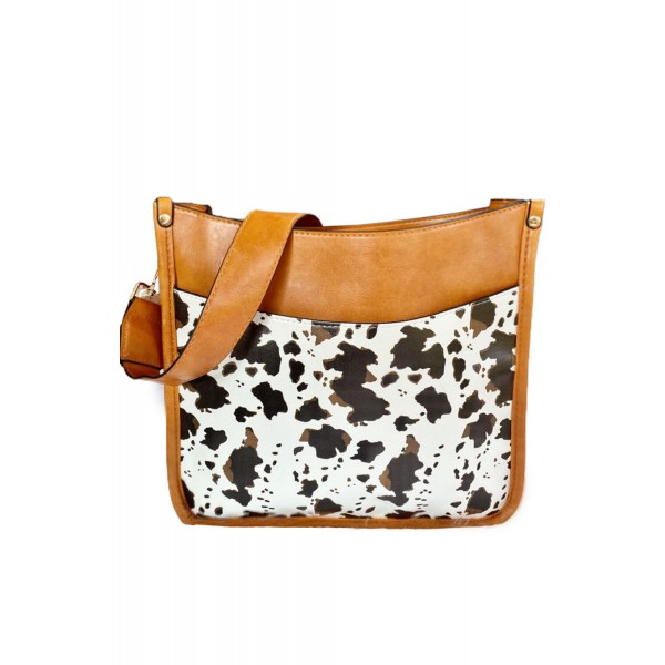 Brown Cow Print Crossbody Bag