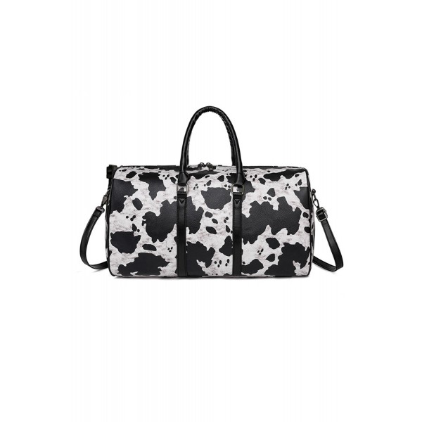 Cow Print PU Leather Duffle Bag