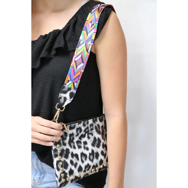 Leopard Print Chain Strap Crossbody Bag