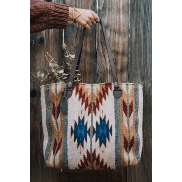 Western Aztec Print Retro Tote Bag