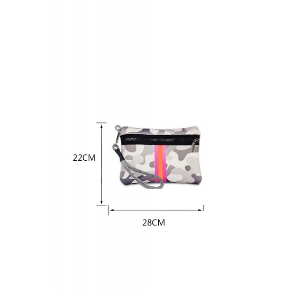 Gray Camo Striped Neoprene Tote Bag