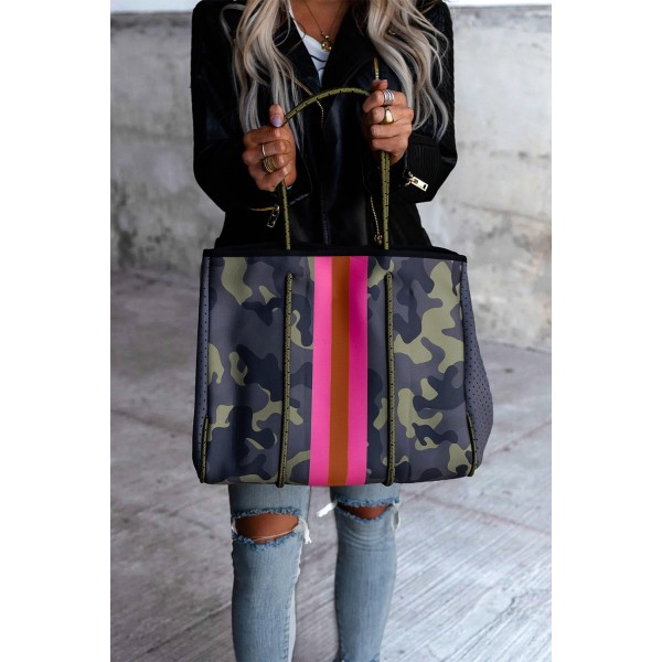Camo Striped Neoprene Tote Bag