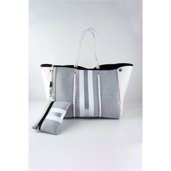 Gray Patch Tote Bag with Matching Purse
