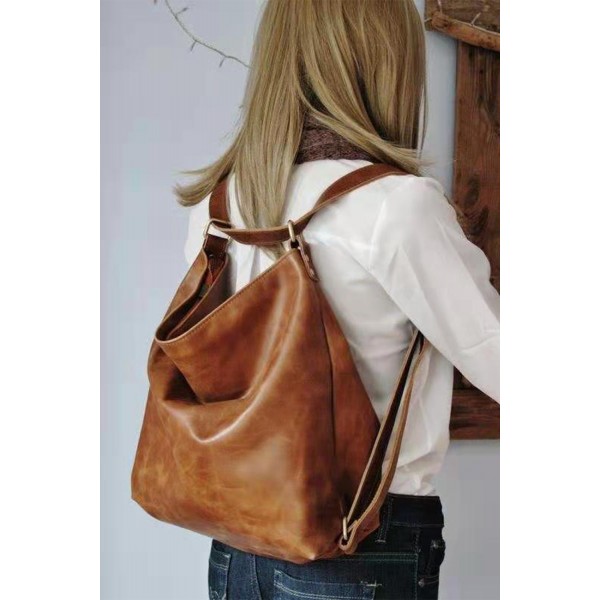 PU Leather Large Capacity Convertible Crossbody Bag 38*12*33cm