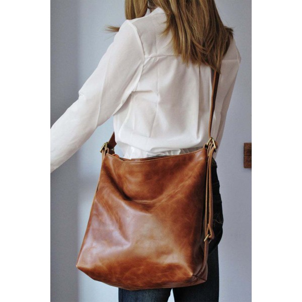 PU Leather Large Capacity Convertible Crossbody Bag 38*12*33cm