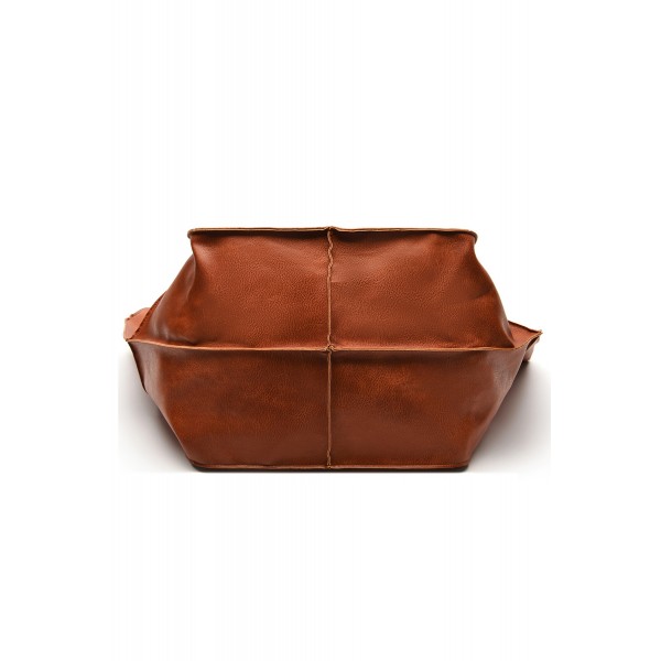Vintage PU Leather Patchwork Large Capacity Tote Bag