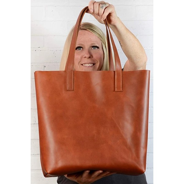 Brown PU Leather One-shoulder Handbag