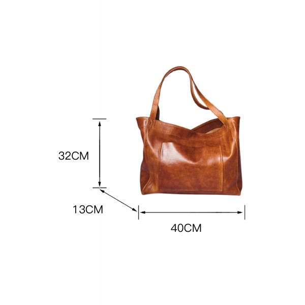 Pocket Patchwork Large Capacity Soft PU Leather Tote Bag