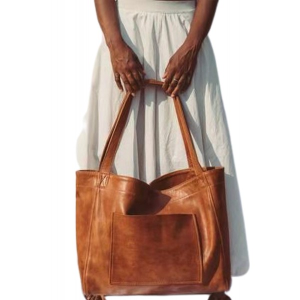 Pocket Patchwork Large Capacity Soft PU Leather Tote Bag